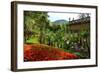 Spa Gardens with View of Montecatini Alto at Montecatini Thermal Baths, Tuscany, Italy-null-Framed Art Print