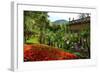 Spa Gardens with View of Montecatini Alto at Montecatini Thermal Baths, Tuscany, Italy-null-Framed Art Print