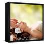 Spa Massage. Facial Massage Outdoor. Nature. Beauty Treatments-Subbotina Anna-Framed Stretched Canvas