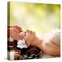 Spa Massage. Facial Massage Outdoor. Nature. Beauty Treatments-Subbotina Anna-Stretched Canvas