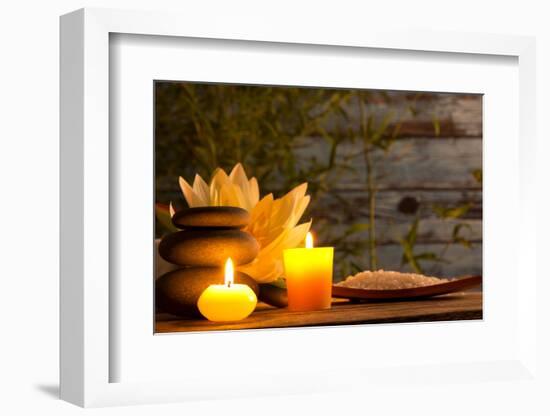 Spa Still Life with Aromatic Candles-Kesu01-Framed Photographic Print