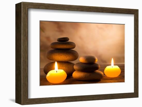 Spa Still Life with Aromatic Candles-Kesu01-Framed Photographic Print