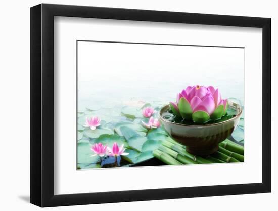 Spa Still Life with Lotus for Body Treatment-Liang Zhang-Framed Photographic Print