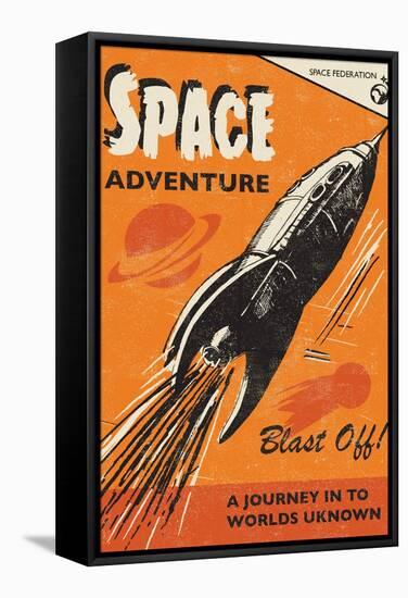 Space Adventure-Rocket 68-Framed Stretched Canvas