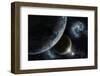 Space Background with Earth and Nebula in Starry Sky - Elements of this Image Furnished by NASA-kjpargeter-Framed Photographic Print