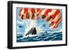 Space Capsule Returns to Earth by Parachute-Wilf Hardy-Framed Giclee Print