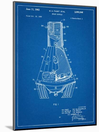 Space Capsule, Space Shuttle Patent-null-Mounted Art Print