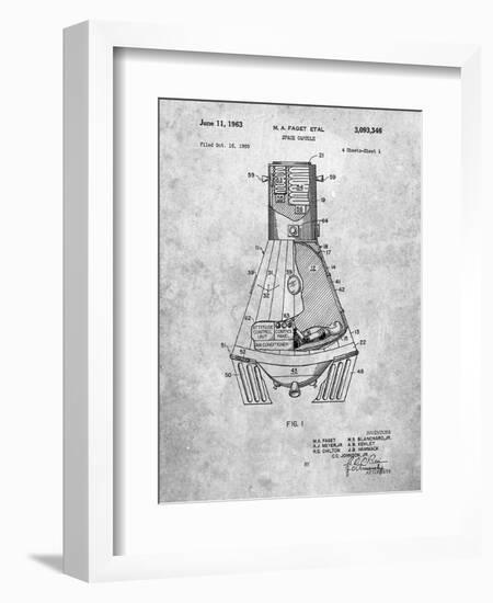 Space Capsule, Space Shuttle Patent-Cole Borders-Framed Art Print