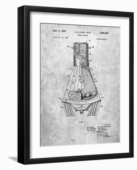 Space Capsule, Space Shuttle Patent-Cole Borders-Framed Art Print