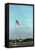 Space Center Lowering Flag-D. Dunaway-Framed Stretched Canvas