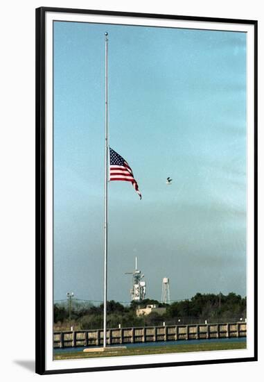 Space Center Lowering Flag-D. Dunaway-Framed Premium Photographic Print