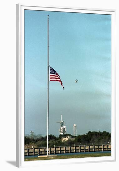 Space Center Lowering Flag-D. Dunaway-Framed Premium Photographic Print