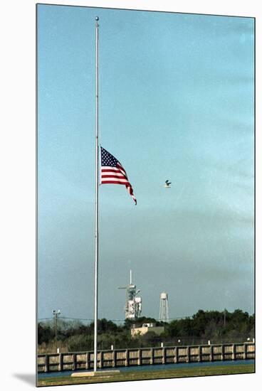 Space Center Lowering Flag-D. Dunaway-Mounted Premium Photographic Print