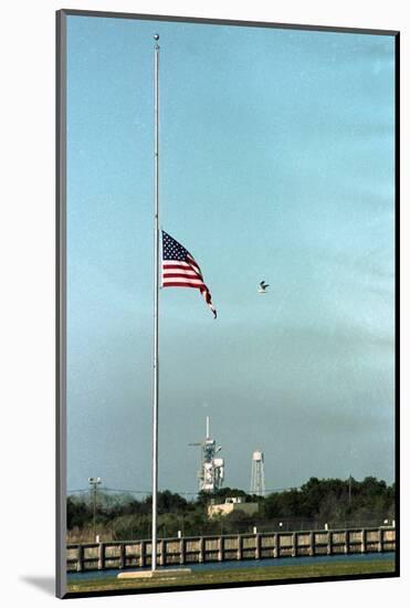 Space Center Lowering Flag-D. Dunaway-Mounted Photographic Print