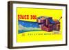 Space Dog-null-Framed Art Print