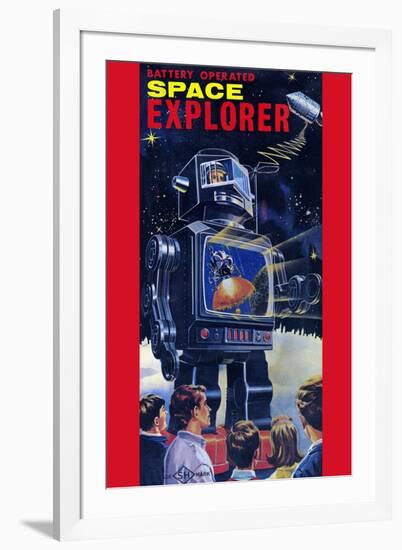 Space Explorer Robot-null-Framed Art Print