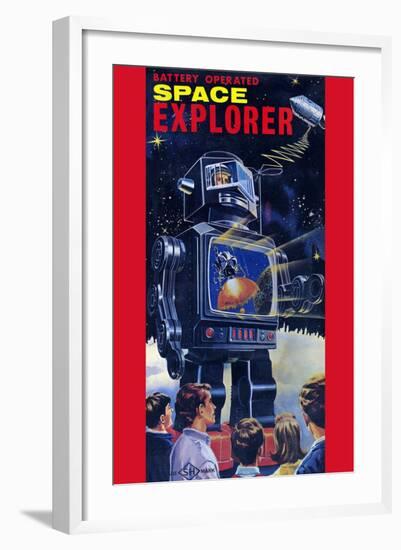 Space Explorer Robot-null-Framed Art Print