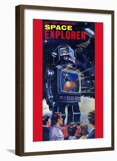 Space Explorer Robot-null-Framed Art Print