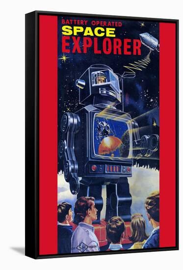 Space Explorer Robot-null-Framed Stretched Canvas