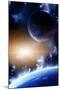 Space Flare. A Beautiful Space Scene With Planets And Nebula-frenta-Mounted Art Print