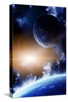 Space Flare. A Beautiful Space Scene With Planets And Nebula-frenta-Stretched Canvas