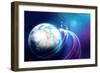 Space Image of Planet Earth and Satellite. Elements of this Image are Furnished by NASA-Sergey Nivens-Framed Photographic Print