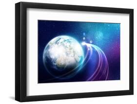Space Image of Planet Earth and Satellite. Elements of this Image are Furnished by NASA-Sergey Nivens-Framed Photographic Print