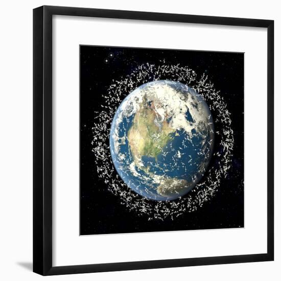 Space Junk, Conceptual Artwork-Roger Harris-Framed Premium Photographic Print
