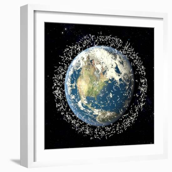 Space Junk, Conceptual Artwork-Roger Harris-Framed Premium Photographic Print