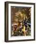 Space Marine Fighting Mechs in the Woods-Stocktrek Images-Framed Art Print