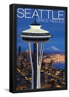 Space Needle Aerial View - Seattle, WA-null-Framed Poster