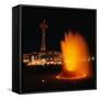 Space Needle and Fountain at Night-null-Framed Stretched Canvas