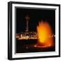 Space Needle and Fountain at Night-null-Framed Premium Photographic Print