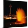 Space Needle and Fountain at Night-null-Mounted Premium Photographic Print