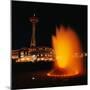 Space Needle and Fountain at Night-null-Mounted Photographic Print