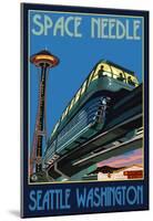 Space Needle and Monorail, Seattle, Washington-null-Mounted Poster