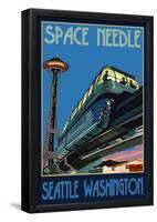 Space Needle and Monorail, Seattle, Washington-null-Framed Poster