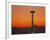 Space Needle and Olympic Mountains at Dusk, Seattle, Washington, USA-David Barnes-Framed Photographic Print