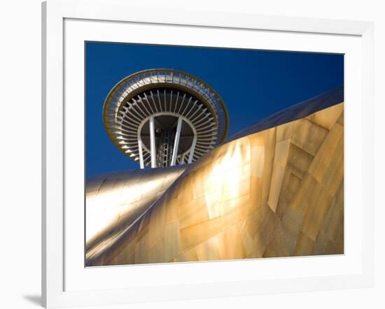 Space Needle and the Experience Music Project, Seattle Center, Seattle, Washington, USA-Jamie & Judy Wild-Framed Photographic Print