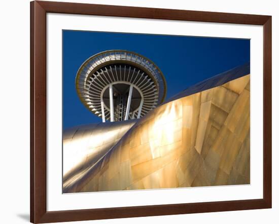 Space Needle and the Experience Music Project, Seattle Center, Seattle, Washington, USA-Jamie & Judy Wild-Framed Photographic Print