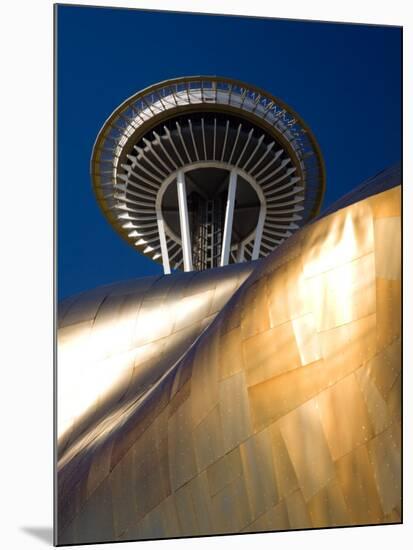 Space Needle and the Experience Music Project, Seattle Center, Seattle, Washington, USA-Jamie & Judy Wild-Mounted Photographic Print