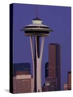 Space Needle at Dusk, Seattle, Washington, USA-William Sutton-Stretched Canvas