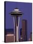 Space Needle at Dusk, Seattle, Washington, USA-William Sutton-Stretched Canvas