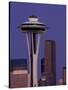 Space Needle at Dusk, Seattle, Washington, USA-William Sutton-Stretched Canvas