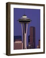 Space Needle at Dusk, Seattle, Washington, USA-William Sutton-Framed Photographic Print