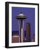 Space Needle at Dusk, Seattle, Washington, USA-William Sutton-Framed Photographic Print