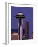 Space Needle at Dusk, Seattle, Washington, USA-William Sutton-Framed Photographic Print