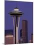 Space Needle at Dusk, Seattle, Washington, USA-William Sutton-Mounted Photographic Print