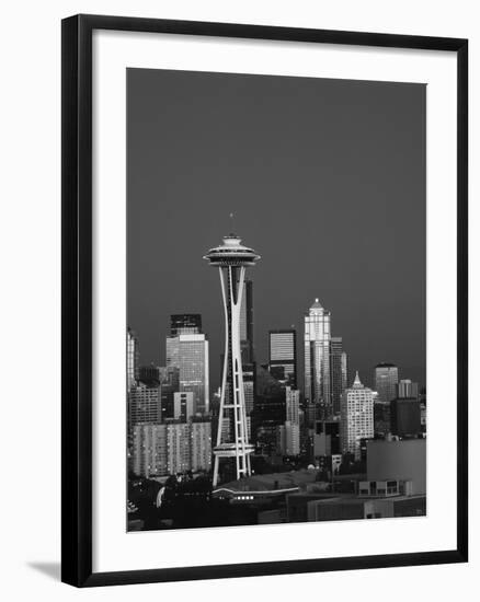 Space Needle at Dusk, Seattle, Washington, USA-Adam Jones-Framed Premium Photographic Print