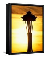 Space Needle at Sunset, Seattle, Washington, USA-Paul Souders-Framed Stretched Canvas